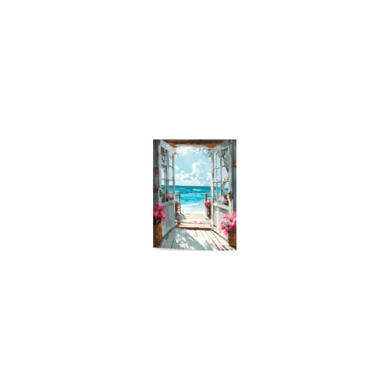 KIT PAINT BY NUMBERS CON BASTIDOR VISTA TURQUESA 40X50
